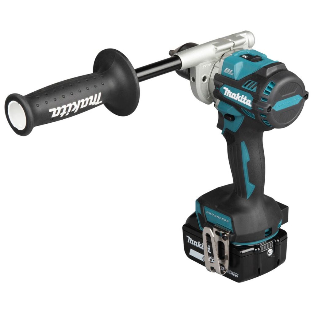 MAKITA Porakone LXT. Kuvassa porakone LXT vasemmalta takayläviistosta.