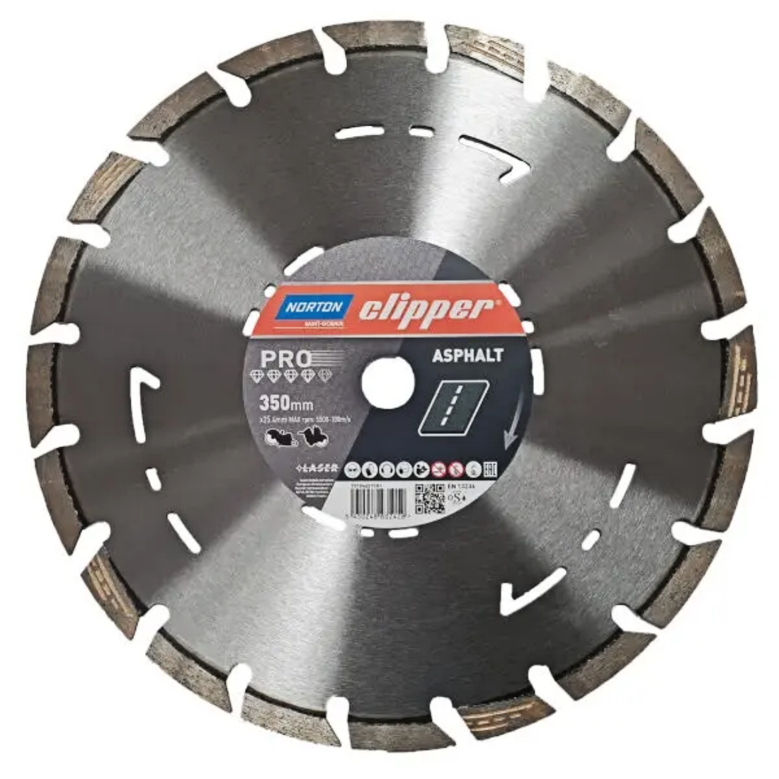 Clipper Pro Asphalt II II H12 450x25.4 WG timanttilaikka. Kuvassa timanttilaikka edestäpäin.