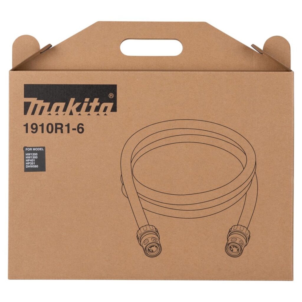 MAKITA Jatkoletku imuvarustukseen painepesureille. Kuvassa tuotteen myyntipakkaus edestäpäin.