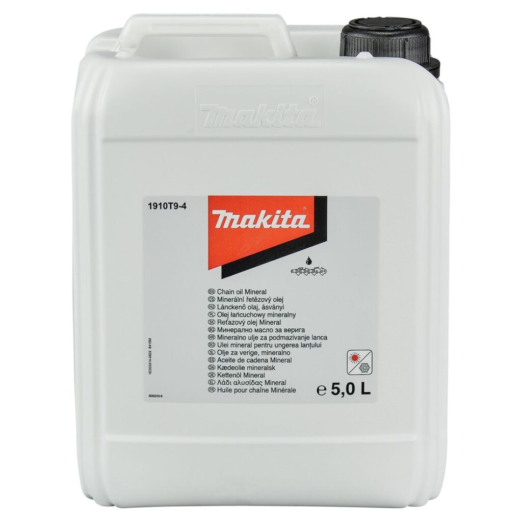 MAKITA Teräketjuöljy 5L, Makita. Kuvassa Teräketjuöljy 5L, Makita edestäpäin.