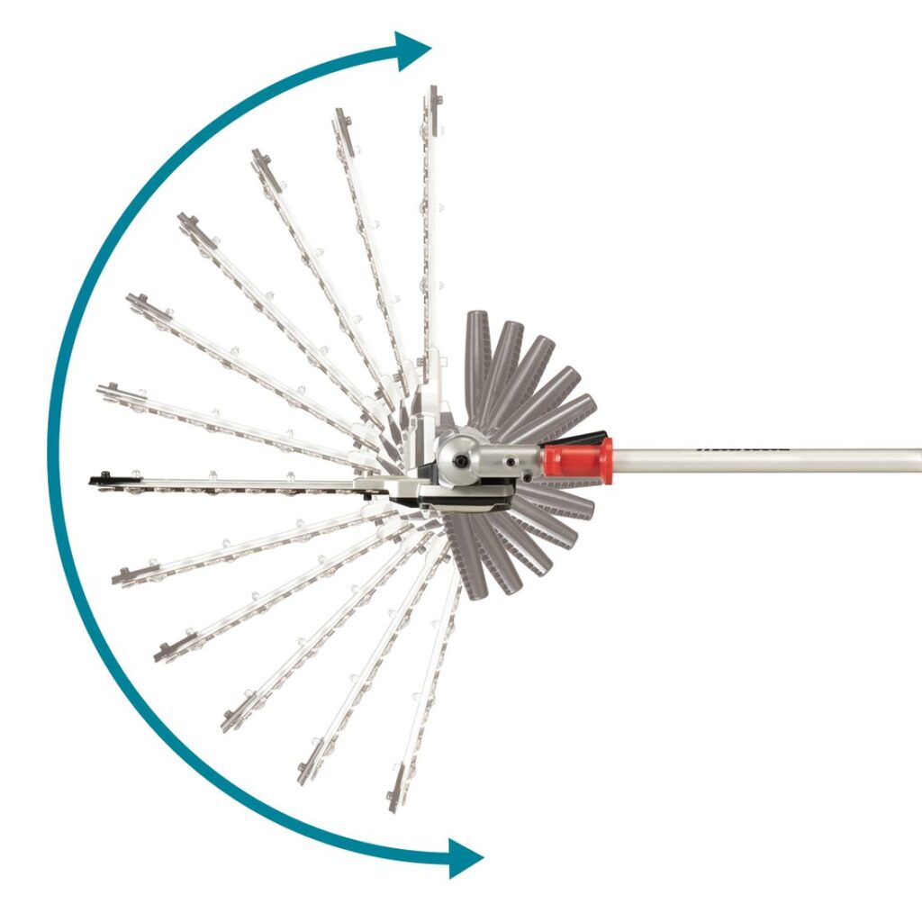 MAKITA Niittolisälaite 250 mm EN422MP. Kuvassa Niittolisälaite 250 mm EN422MP ylhäältäpäin.