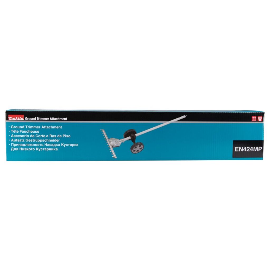 MAKITA Niittolisälaite 330 mm EN424MP. Kuvassa tuotteen myyntipakkaus edestäpäin.