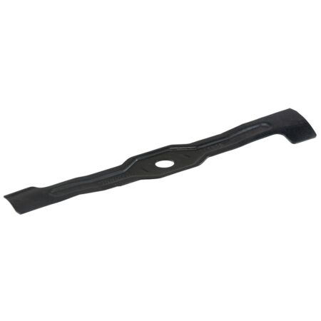 MAKITA Ruohonleikkurin veitsiterä (bio) 430 mm. Kuvassa Ruohonleikkurin veitsiterä (bio) 430 mm vasemmalta etuyläviistosta.