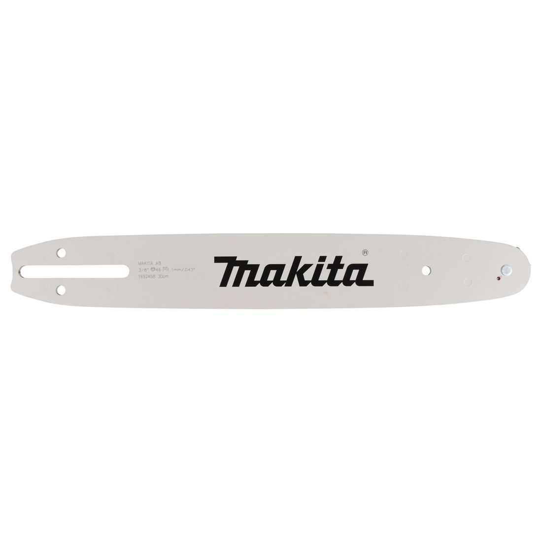 MAKITA Laippa 12"/ 30 cm, 3/8", 46, 1,1 mm. Kuvassa Laippa 12"/ 30 cm, 3/8", 46, 1,1 mm oikealta sivustapäin.