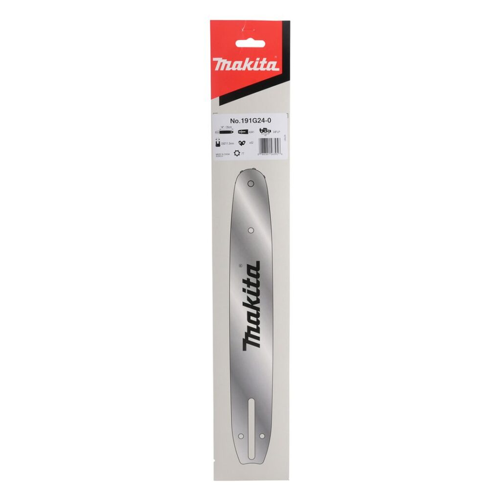 MAKITA Laippa 14" / 35 cm, 52, 3/8", 1,3 mm. Kuvassa tuotteen myyntipakkaus edestäpäin.