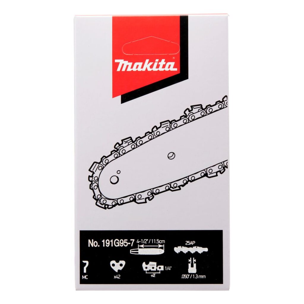 MAKITA Teräketju 42, 1/4", 1,3mm, 6". Kuvassa tuotteen myyntipakkaus edestäpäin.