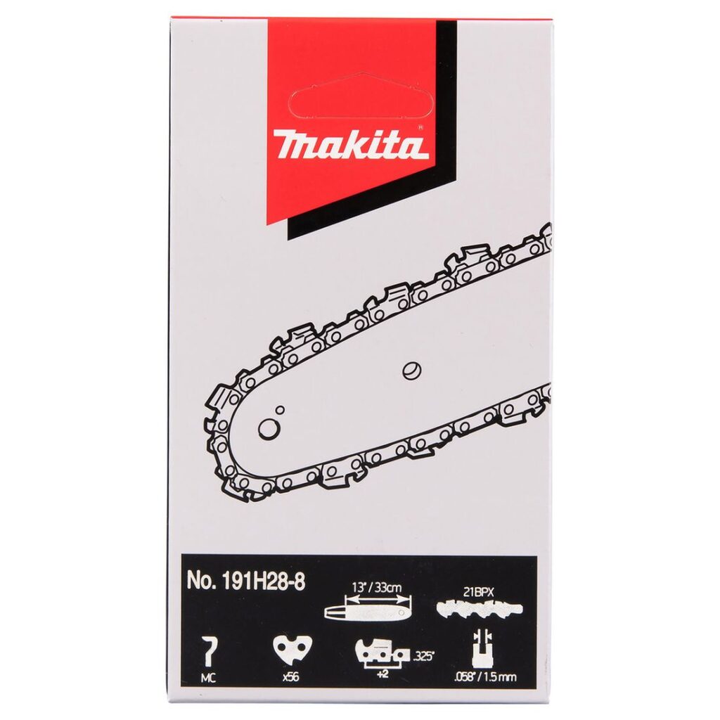 MAKITA Teräketju 56, 0,325", 1,5 mm, 13". Kuvassa tuotteen myyntipakkaus edestäpäin.