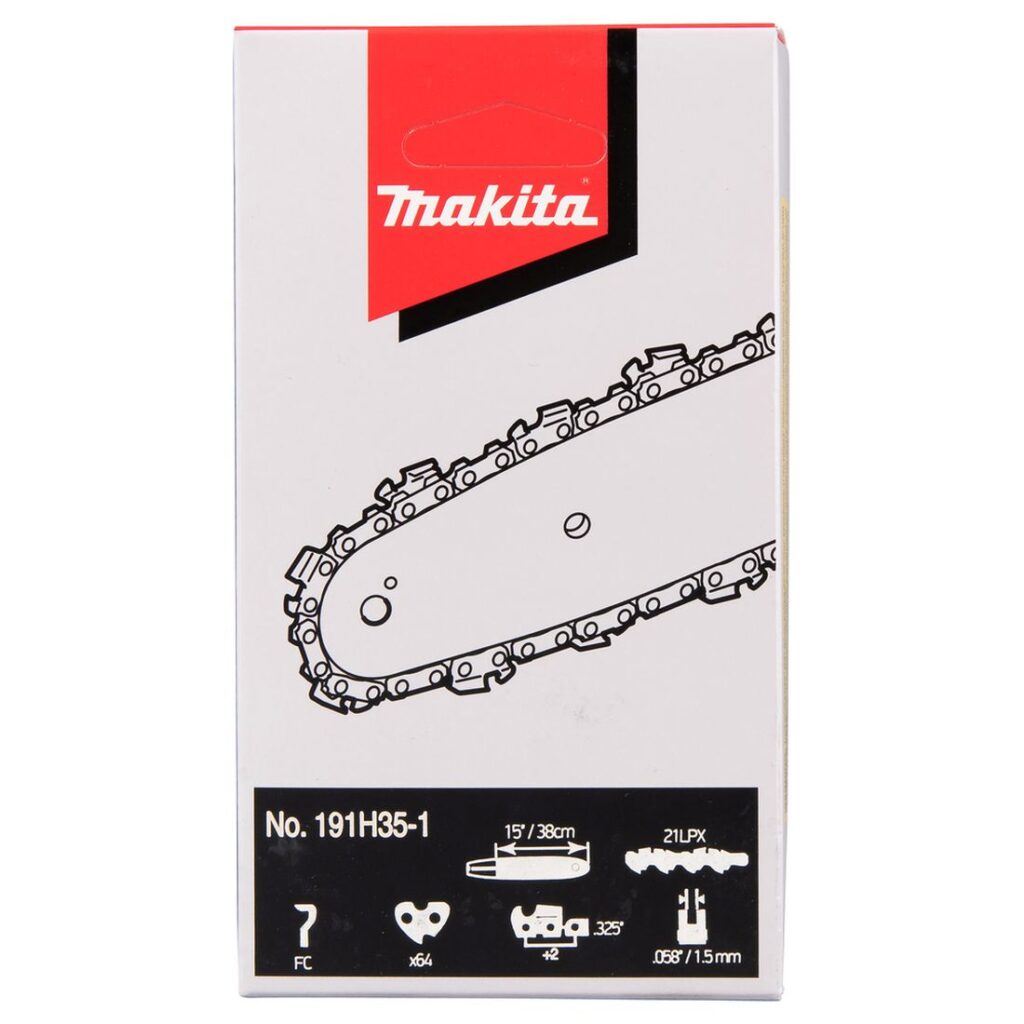MAKITA Teräketju 64, 0,325", 1,5 mm, 15". Kuvassa tuotteen myyntipakkaus edestäpäin.