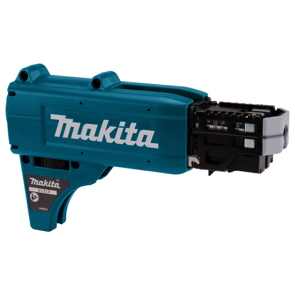 MAKITA Syöttölaite nauharuuveille 25 55 mm. Kuvassa Syöttölaite nauharuuveille 25 55 mm vasemmalta etuyläviistosta.