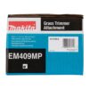 MAKITA Trimmerilisälaite 330 mm EM409MP. Kuvassa tuotteen myyntipakkaus sivustapäin.