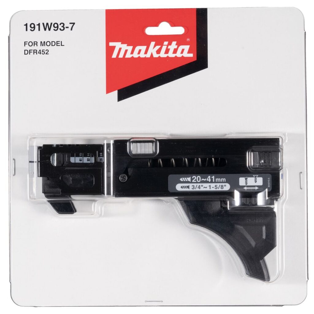 MAKITA Syöttölaite. Kuvassa tuotteen myyntipakkaus edestäpäin.