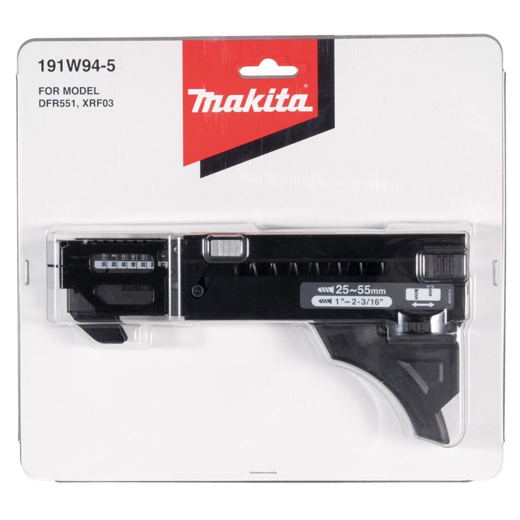 MAKITA Syöttölaite. Kuvassa tuotteen myyntipakkaus edestäpäin.