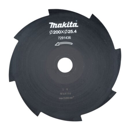 MAKITA Ruohoterä 8lapainen 200 x 25,4 mm. Kuvassa Ruohoterä 8lapainen 200 x 25,4 mm ylhäältäpäin.
