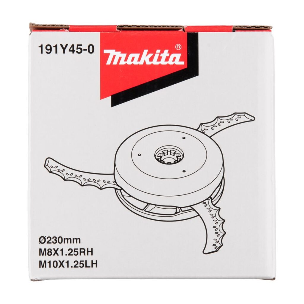 MAKITA Ruohoterä komposiittia 230 mm. Kuvassa tuotteen myyntipakkaus edestäpäin.