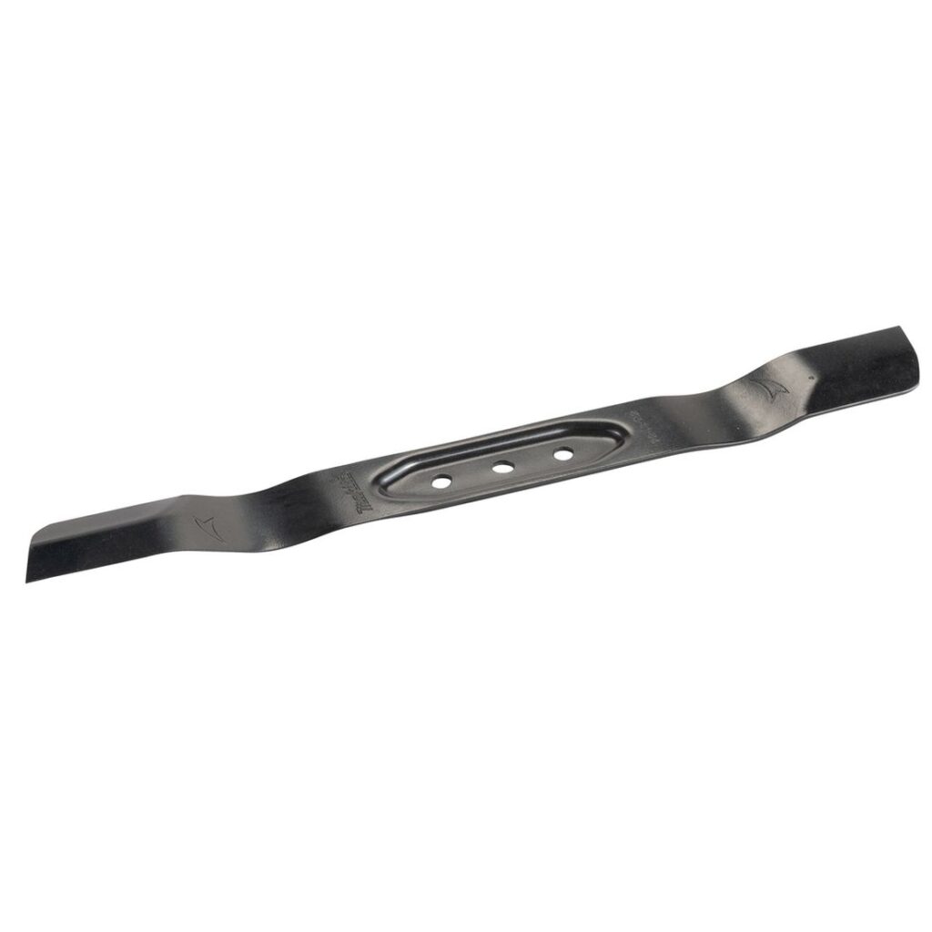 MAKITA Ruohonleikkurin terä 460 mm. Kuvassa Ruohonleikkurin terä 460 mm vasemmalta etuyläviistosta.