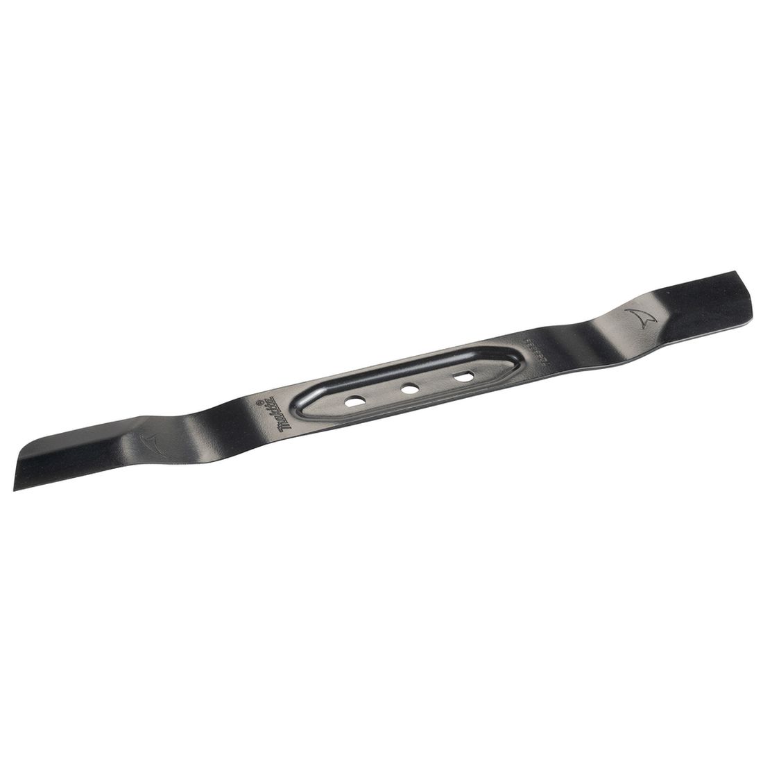 MAKITA Ruohonleikkurin terä 480 mm. Kuvassa Ruohonleikkurin terä 480 mm vasemmalta etuyläviistosta.