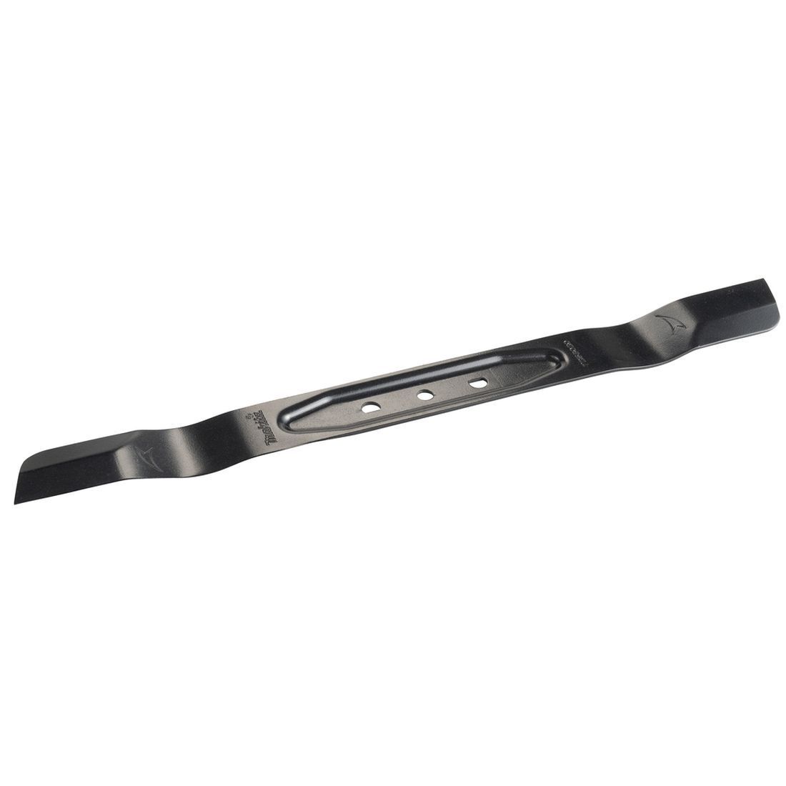 MAKITA Ruohonleikkurin terä 530 mm. Kuvassa Ruohonleikkurin terä 530 mm vasemmalta etuyläviistosta.