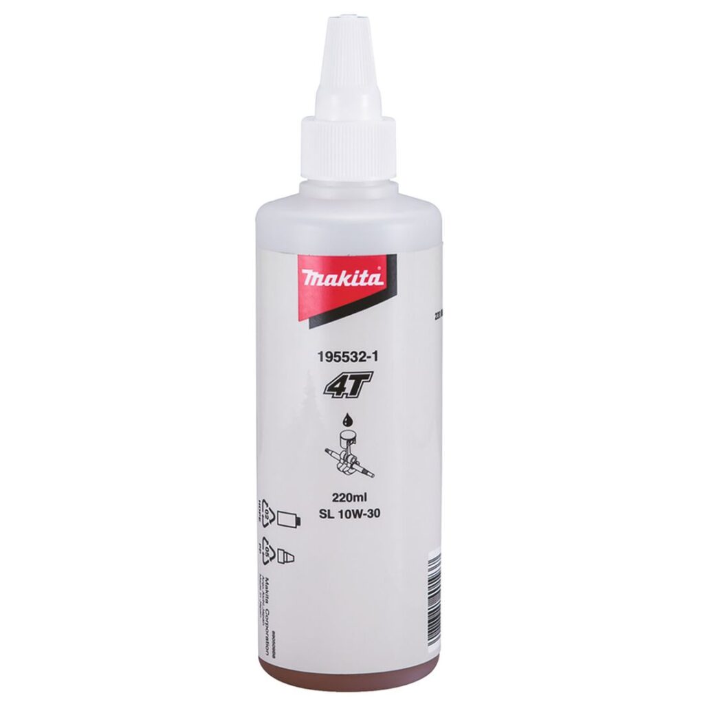 MAKITA 4tahti moottoriöljy 10W30, 220 ml Makita. Kuvassa 4tahti moottoriöljy 10W30, 220 ml Makita edestäpäin.