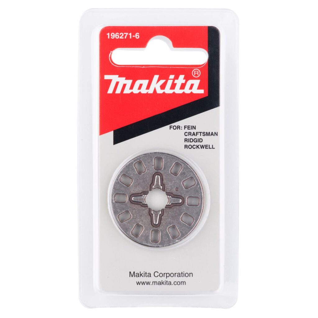 MAKITA Adapteri monitoimikoneisiin. Kuvassa tuotteen myyntipakkaus edestäpäin.