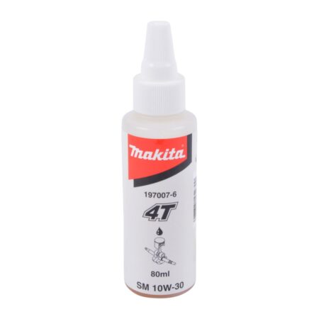 MAKITA 4tahti moottoriöljy 10W30, 80 ml Makita. Kuvassa 4tahti moottoriöljy 10W30, 80 ml Makita edestäpäin.