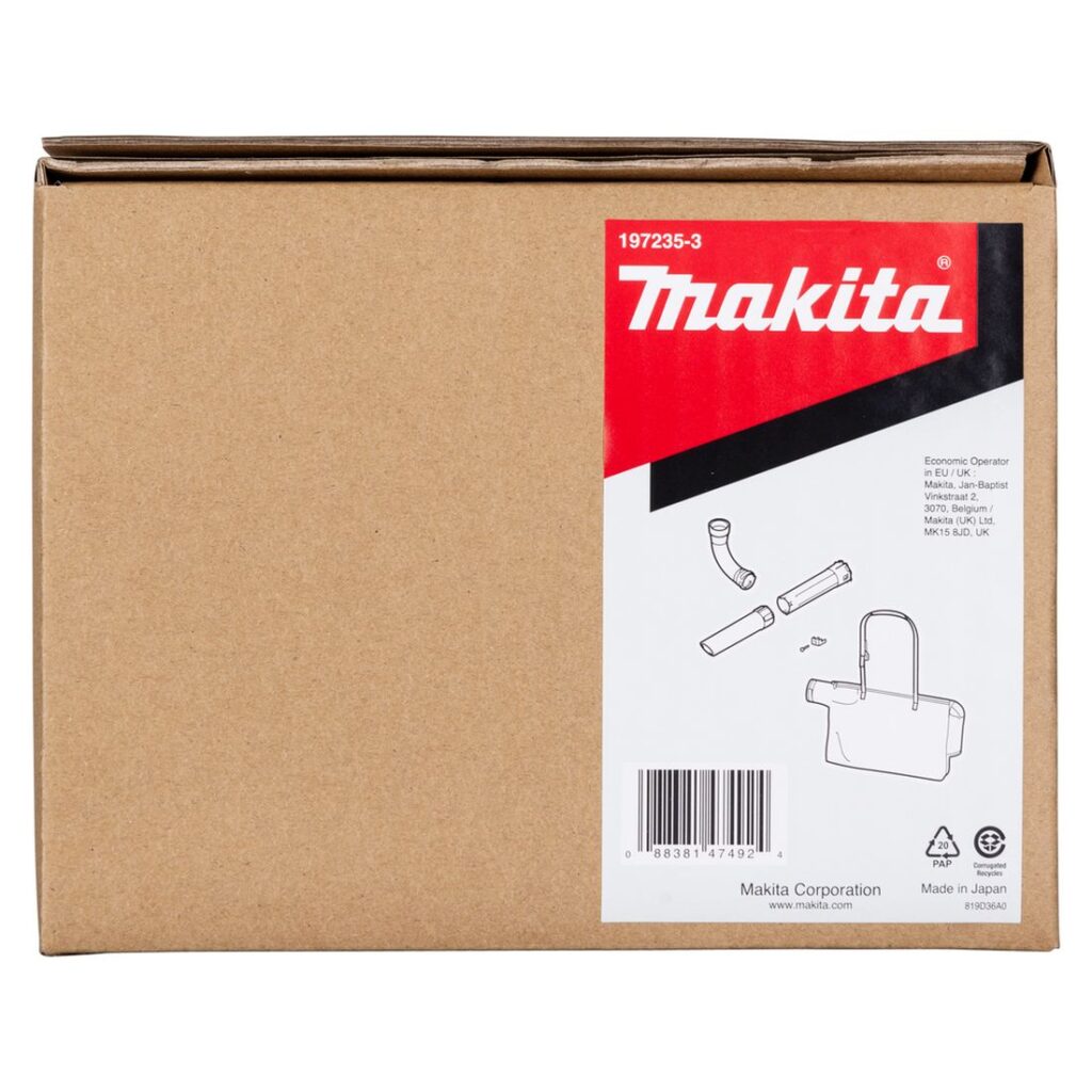 MAKITA Imuvarustus. Kuvassa tuotteen myyntipakkaus edestäpäin.