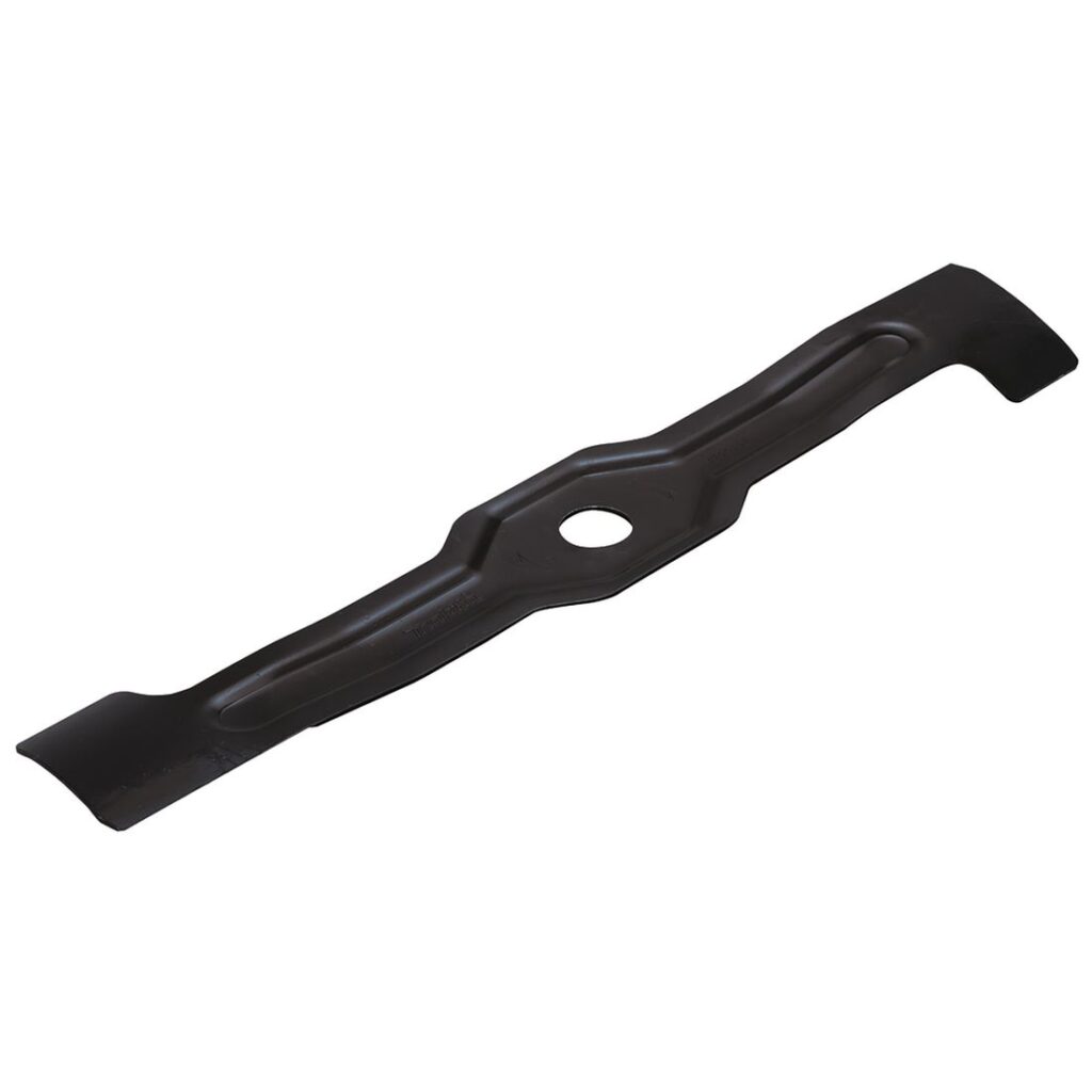 MAKITA Ruohonleikkurin terä 430 mm. Kuvassa Ruohonleikkurin terä 430 mm oikealta etuyläviistosta.
