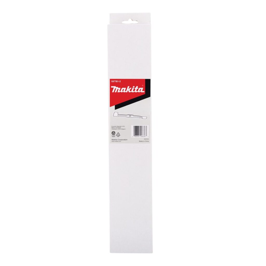 MAKITA Ruohonleikkurin terä 430 mm. Kuvassa tuotteen myyntipakkaus edestäpäin.
