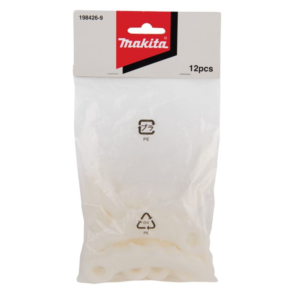 MAKITA Vaihtoterät komposiittia 12 kpl (Ruohoterä 1983831). Kuvassa tuotteen myyntipakkaus edestäpäin.