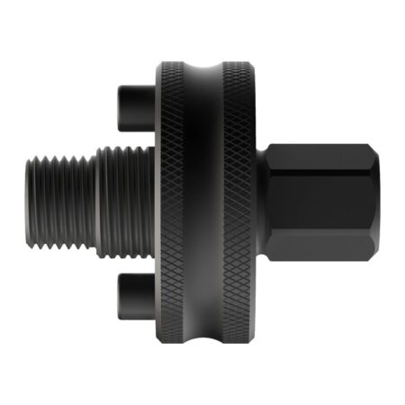 Milwaukee QUIK-LOK™ reijänsuurentaja-adapteri. Kuvassa adapteri sivustapäin vaaka-asennossa.