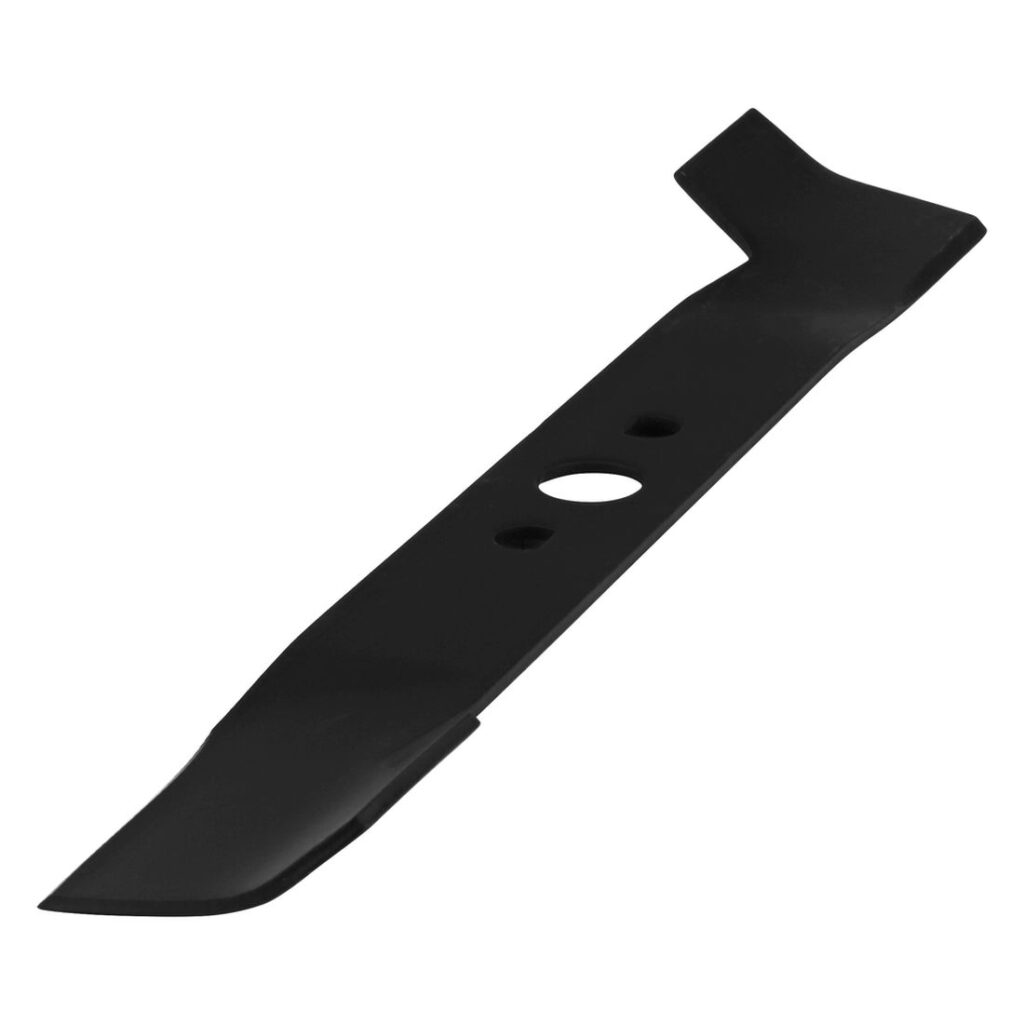 MAKITA Ruohonleikkurin terä 370 mm. Kuvassa Ruohonleikkurin terä 370 mm oikealta etuyläviistosta.