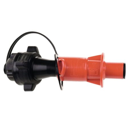 MAKITA Kaatonokka ylitäytön estolla bensiinille. Kuvassa Kaatonokka ylitäytön estolla bensiinille vasemmalta sivustapäin.