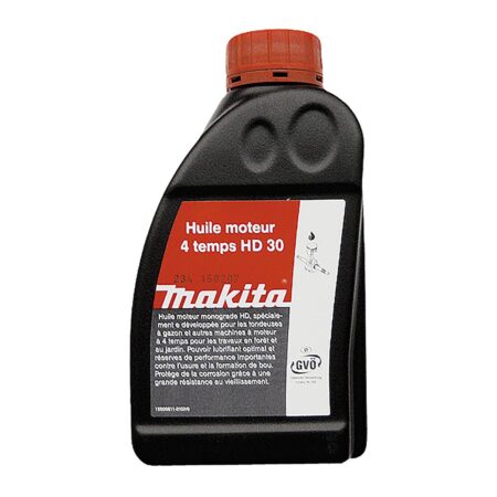MAKITA Moottoriöljy HD30, 0,6 L, ruohonleikkurit, Makita. Kuvassa Moottoriöljy HD30, 0,6 L, ruohonleikkurit, Makita edestäpäin.