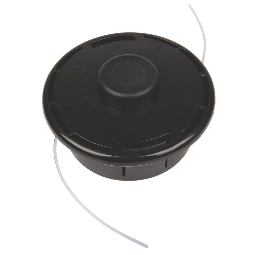 MAKITA Siimapää Tap&Go 2 x 2,4 mm / 5". Kuvassa Siimapää Tap&Go 2 x 2,4 mm / 5" edestäpäin yläviistosta.