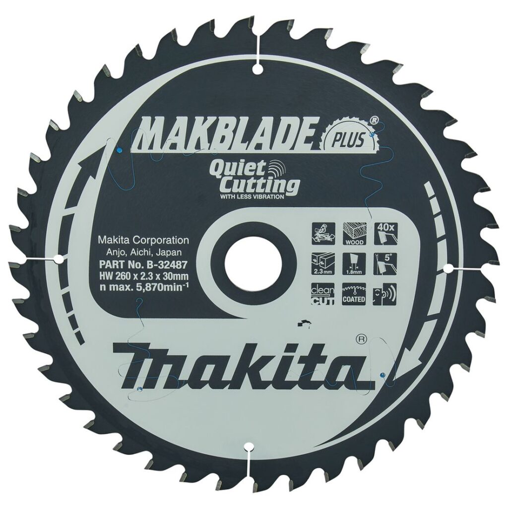 MAKITA Pyörösahanterä 165 x 30 x 2,4 mm, Z40 puulle. Kuvassa Pyörösahanterä 165 x 30 x 2,4 mm, Z40 puulle edestäpäin