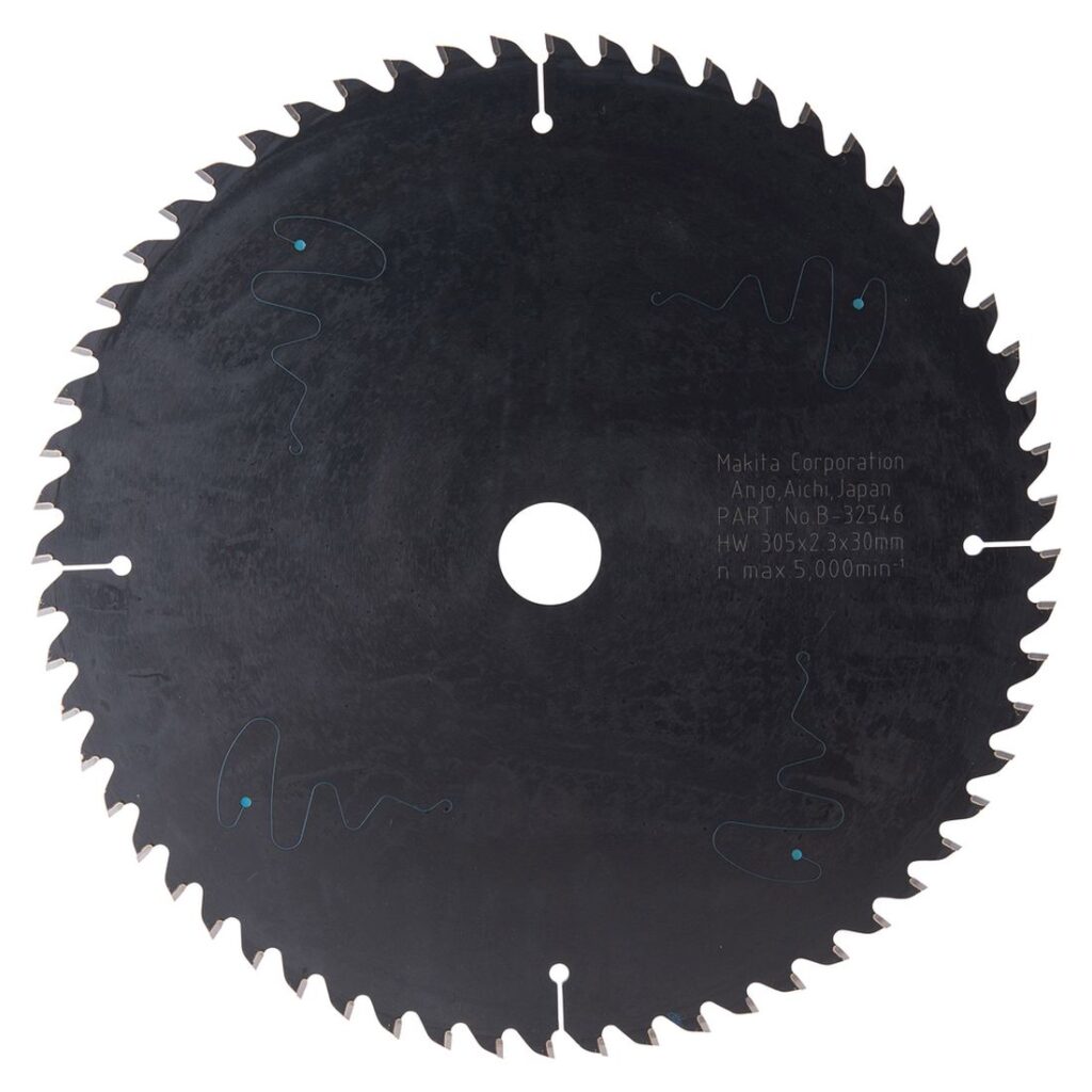 MAKITA Pyörösahanterä 305x30x2,3mm, Z60 Makblade Plus. Kuvassa Pyörösahanterä 305x30x2,3mm, Z60 Makblade Plus takaapäin.