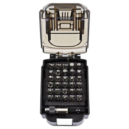 MAKITA Ruuvikärkisarja 31osaa LXT akkulaatikossa. Kuvassa Ruuvikärkisarja 31osaa LXT akkulaatikossa edestäpäin yläviistosta.