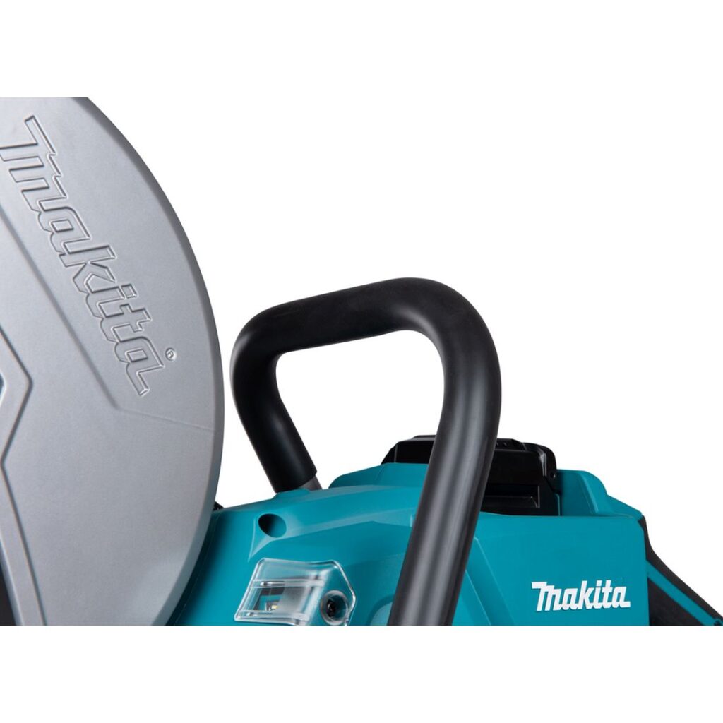 MAKITA Laikkaleikkuri XGT CE004G. Lähikuvassa Laikkaleikkuri XGT CE004G:n tukikahva.