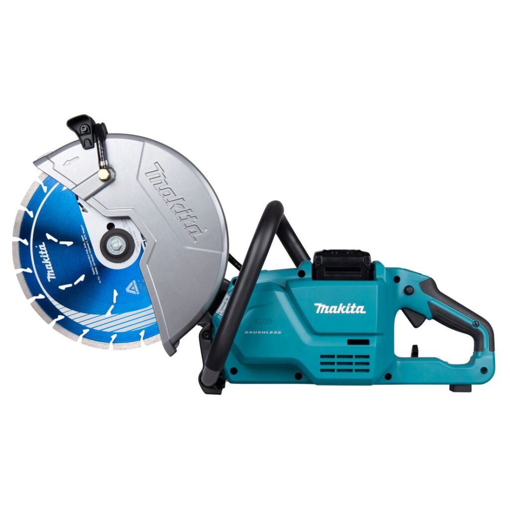 MAKITA Laikkaleikkuri XGT CE004G. Kuvassa Laikkaleikkuri XGT CE004G vasemmalta sivustapäin.