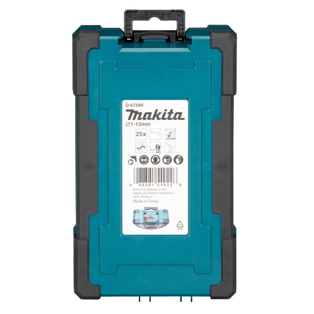 MAKITA Metalliporanteräsarja MFORCE, 25osaa. Kuvassa Metalliporanteräsarja MFORCE, 25osaa takaapäin.