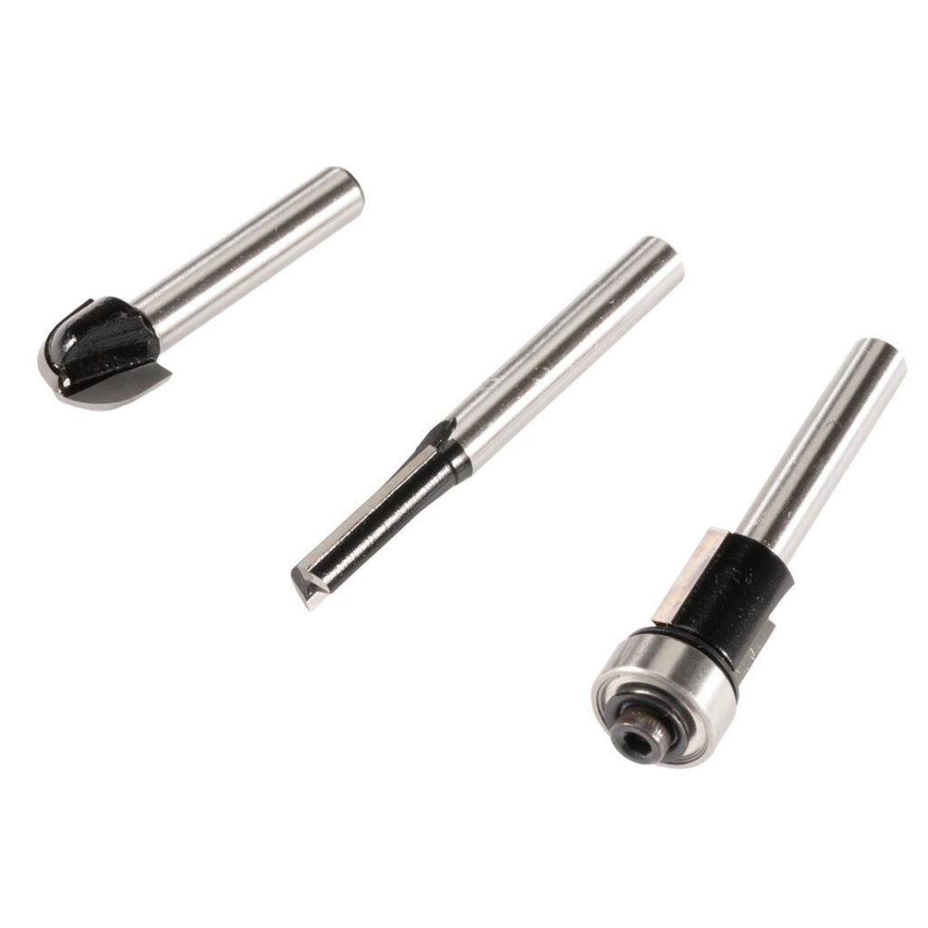 MAKITA Jyrsinteräsarja, 3-osaa D-70459. Kuvassa Jyrsinteräsarja, 3-osaa D-70459 oikealta etuyläviistosta.