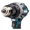 MAKITA Iskuporakone LXT DHP489RGJ. Lähikuvassa Iskuporakone LXT DHP489RGJ oikealta etuviistosta.