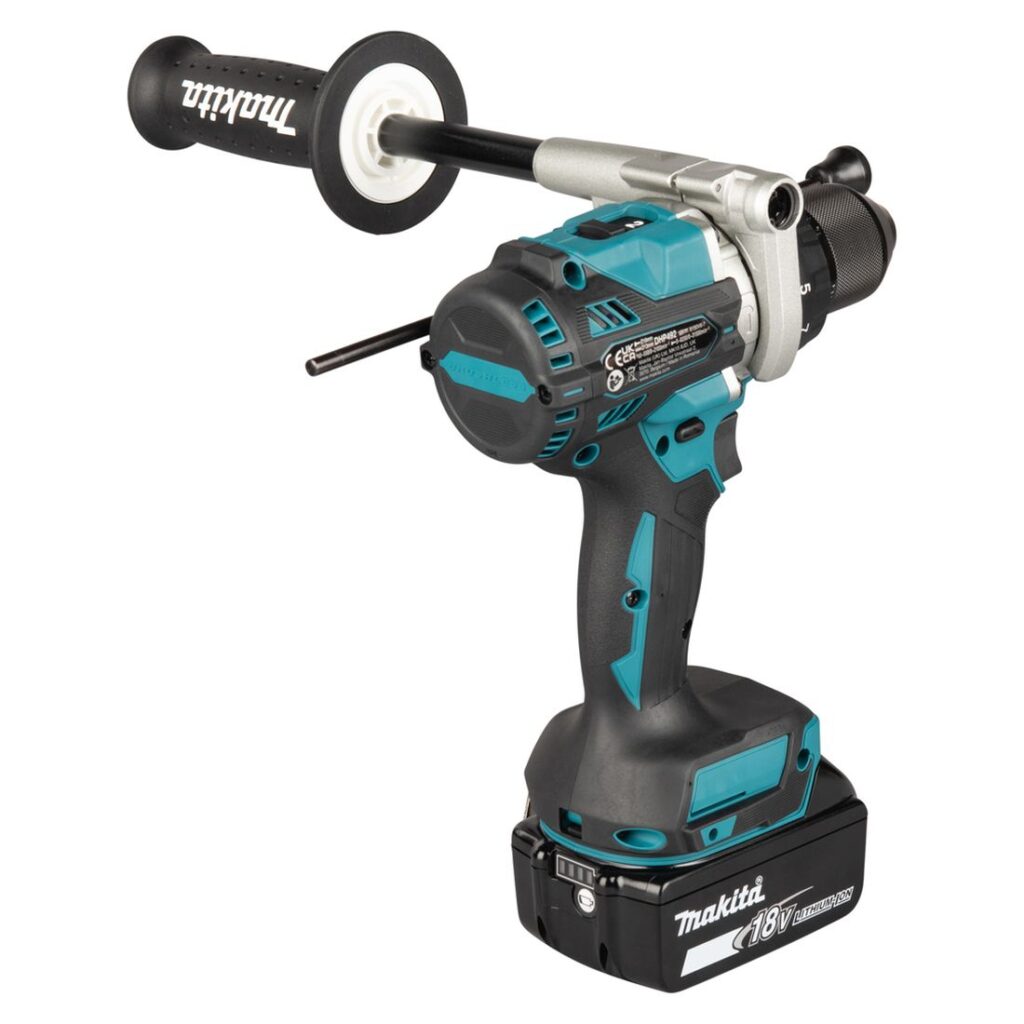 MAKITA Iskuporakone LXT DHP492. Kuvassa Iskuporakone LXT DHP492 oikealta takayläviistosta.