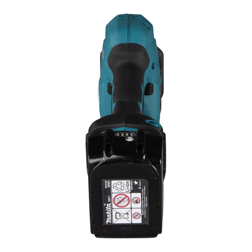 MAKITA Puukkosaha LXT. Kuvassa Puukkosaha LXT takaapäin.