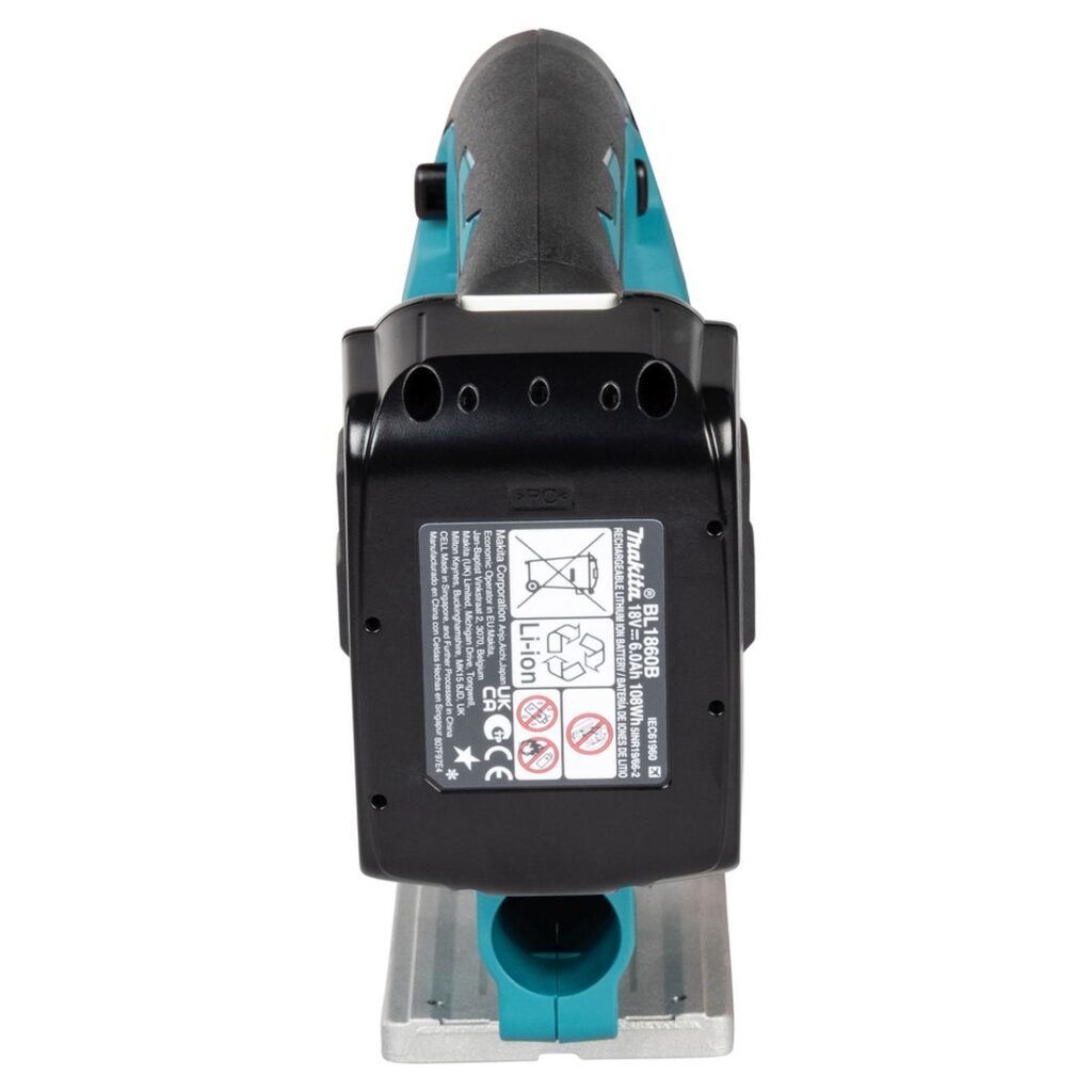 MAKITA Pistosaha LXT Basic. Kuvassa Pistosaha LXT takaapäin yläviistosta.