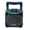 MAKITA Bluetooth -kaiutin CXT / LXT DMR203B. Kuvassa Bluetooth -kaiutin CXT / LXT DMR203B edestäpäin yläviistosta.