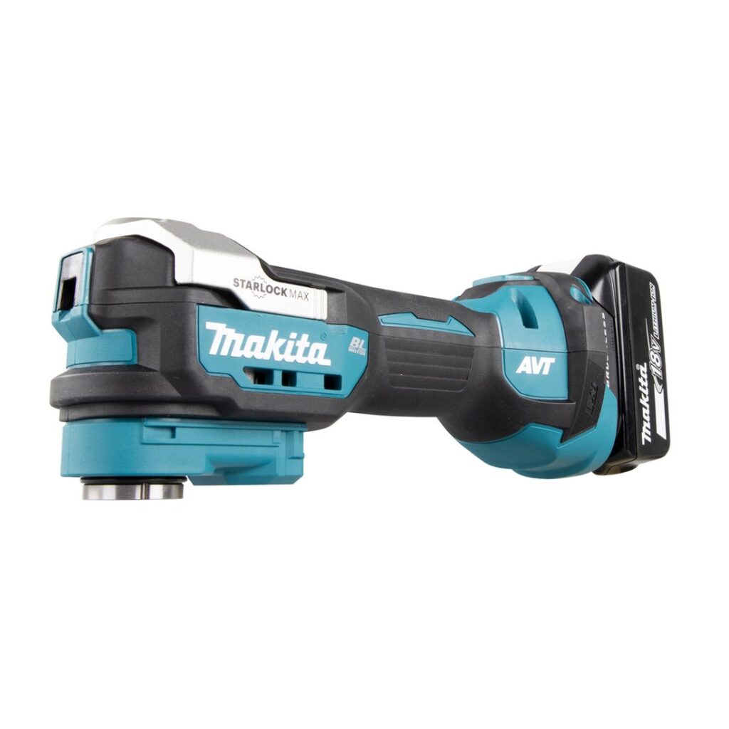 MAKITA Monitoimikone LXT DTM52ZJX4. Kuvassa Monitoimikone LXT DTM52ZJX4 oikealta etuviistosta.