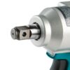 MAKITA Iskevä mutterinväännin LXT DTWA260. Lähikuvassa Iskevä mutterinväännin LXT DTWA260:n 1/2" vääntiö.