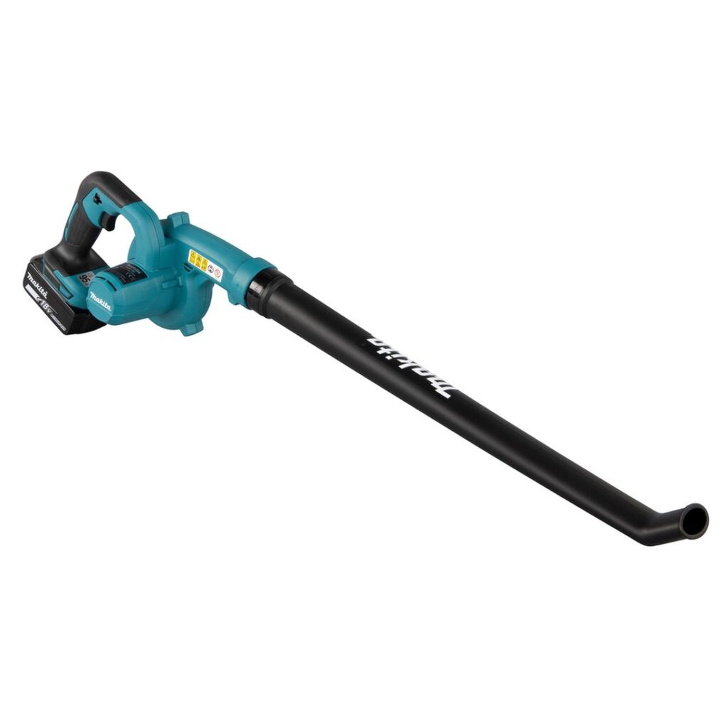 MAKITA Puhallin LXT DUB186. Kuvassa Puhallin LXT DUB186 vasemmalta etuyläviistosta.