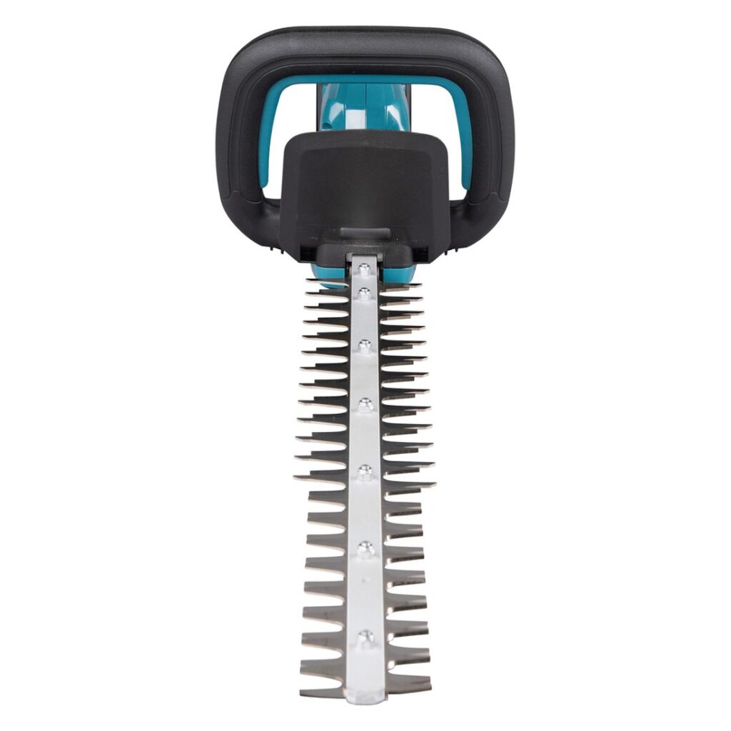 MAKITA Pensasleikkuri LXT DUH606. Kuvassa Pensasleikkuri LXT DUH606 edestäpäin yläviistosta.