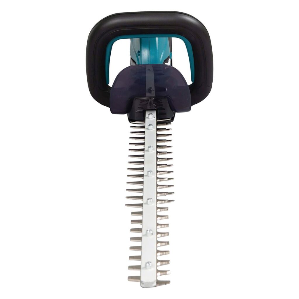 MAKITA Pensasleikkuri LXT. Kuvassa Pensasleikkuri LXT edestäpäin yläviistosta.